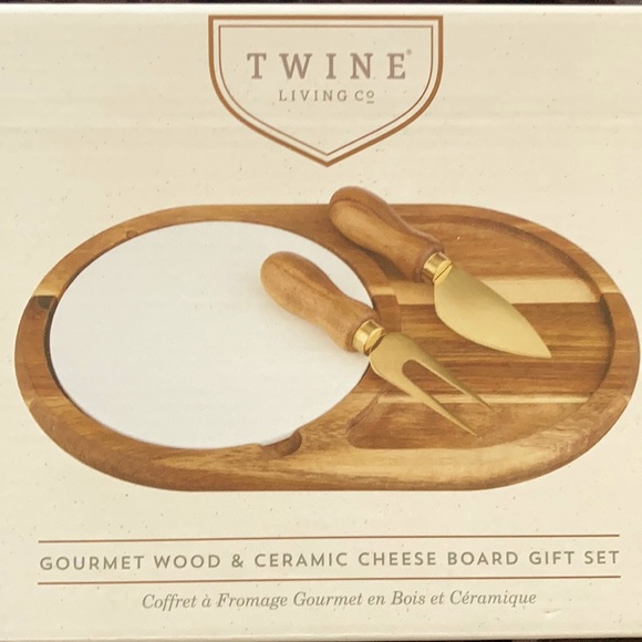 Twine Living Other - Wood & Ceramic Cheese Board Set Never Used